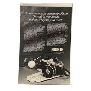Vintage 1978 Nikon FE New Automatic Compact Ad Advertisment